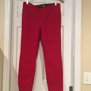 Red ankle length pants